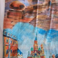 Фин двулицев шал с принт кашмир и вълна от Сант Петербург,Русия, снимка 2 - Шалове - 42209159