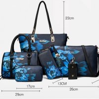 Дамска чанта от Еко кожа - Елегантен Комплект от 6 части, снимка 2 - Чанти - 35908898