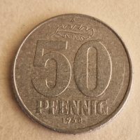 50 Пфенинга 1968 г. ГДР, снимка 1 - Нумизматика и бонистика - 41226633