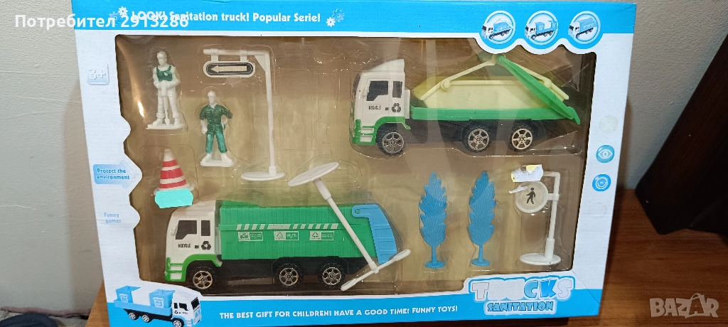 Боклукчийски камиони и пожарникарски сет, снимка 1