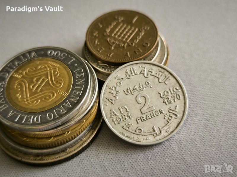 Монета - Мароко - 2 франка | 1951г., снимка 1