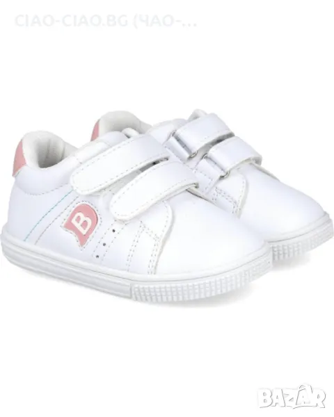 Бели бебешки обувки за момиче съ розово лого BUBBLE KIDS, снимка 1