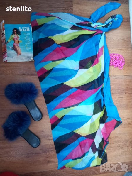 Плажен шал/парео разноцветен, снимка 1