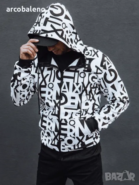 Мъжки суичър с цип и качулка , снимка 1