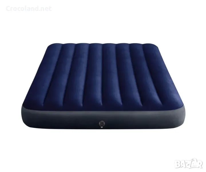 Надуваем матрак Intex Classic Downy, 137 х 191 х 25 см, Fiber-Tech, плюшен, PVC, син, снимка 1