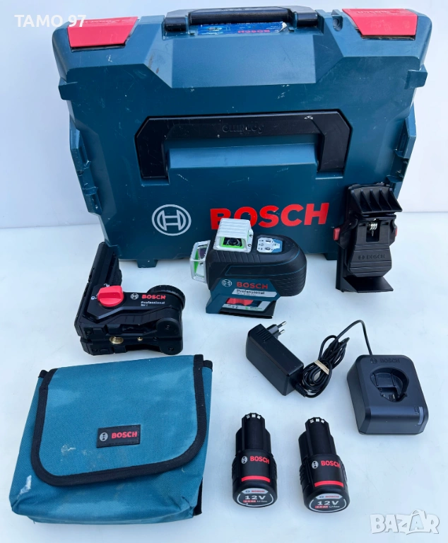 Bosch GLL 3-80 CG - Линеен лазерен нивелир със зелен лъч перфектен!, снимка 1