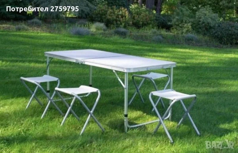 Сгъваема къмпинг маса с 4ри стола , снимка 1
