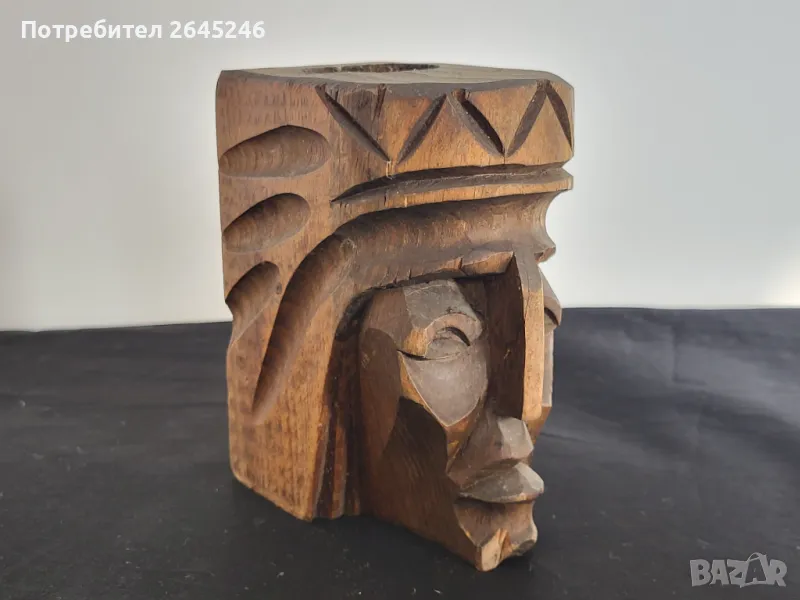 Стар дървен моливник , снимка 1