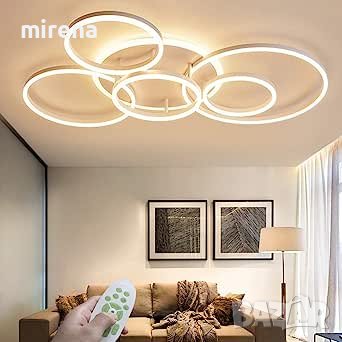 LED лед полилей модерна таванна лампа Димируема абажур с дистанционно управление, снимка 1
