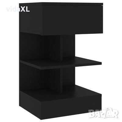 vidaXL Нощно шкафче, черно, 40x35x65 см, ПДЧ(SKU:808650, снимка 1