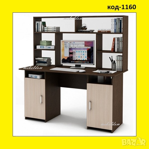 Бюро 143см. с надстройка и 2 плавни врати(код-1160), снимка 1