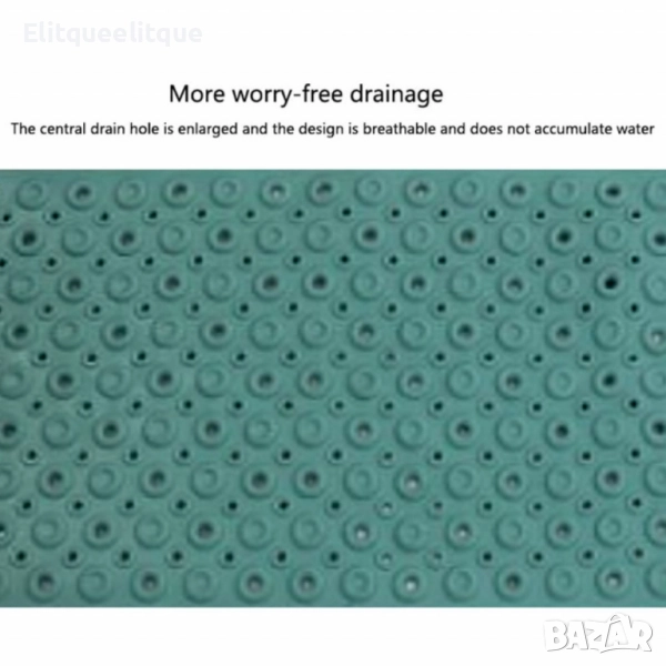 Противоплъзгаща подложка за баня с вендузи и дренажни отвори, снимка 1