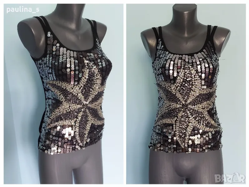 Копринен дизайнерски потник с пайети "Envie" collection / унисайз , снимка 1