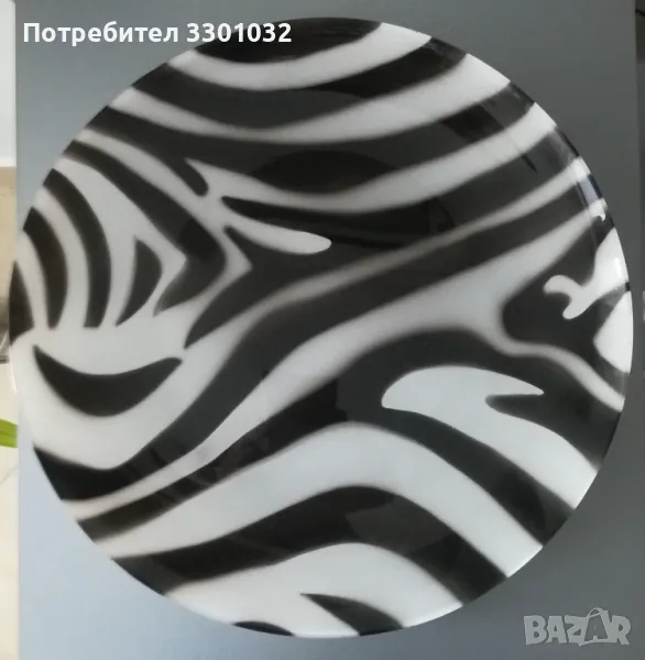 Плато и ваза с тигров принт,стъкло, снимка 1