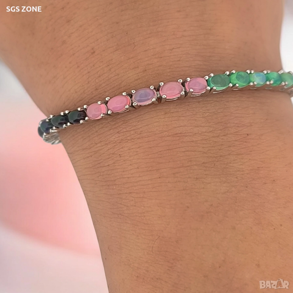 СРЕБЪРНА ГРИВНА С ОПАЛ, снимка 1