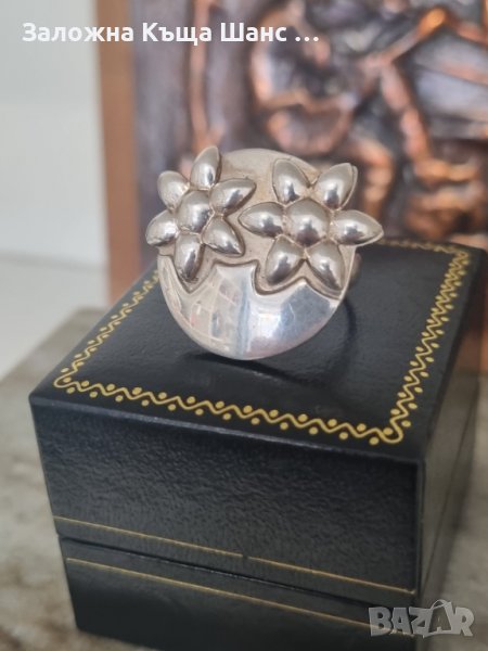 Сребърен пръстен на цветя Sezgin 925 , снимка 1