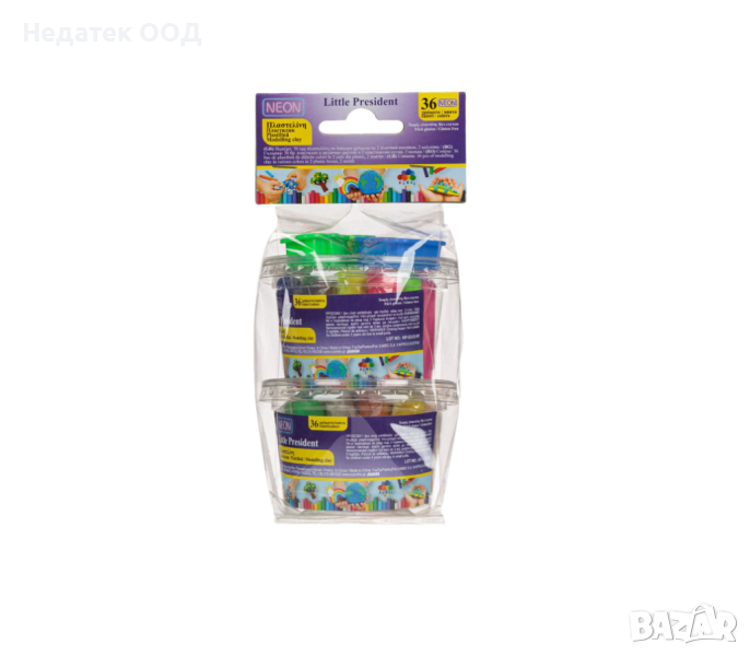  Кофа с пластелин, 36 различни неонови цвята и форми, 38 бр., снимка 1