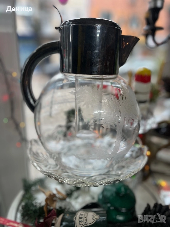 Най-красивата кана за лимонада, която съм имала късмет да намеря.♥️ Посребрен капак и вътрешна съд , снимка 1