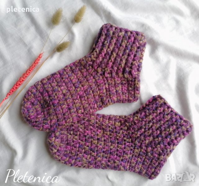 Плетени чорапки Ръчна изработка, снимка 1