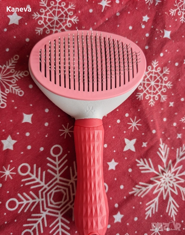 Розова четка за почистване на косми от домашни любимци, снимка 1