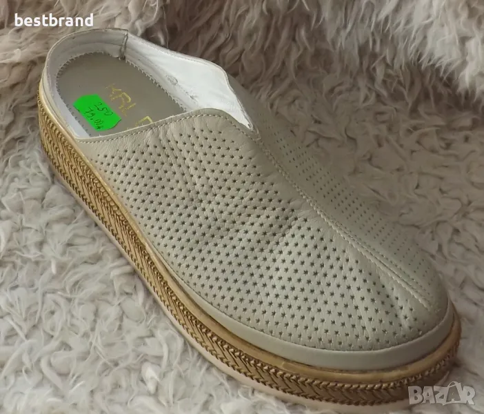 Дамски чехли от естествен кожа, със затворени пръсти, код 250/79, снимка 1