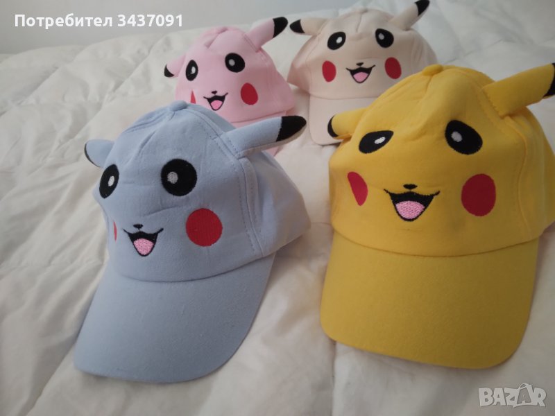 Детски шапки с уши на Пикачу 12бр, снимка 1