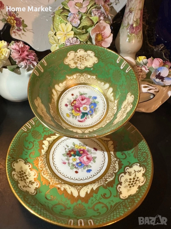 Crown Staffordshire England - Circa 1930 Pattern A 13460 - невероятно красив английски двоен сет, снимка 1