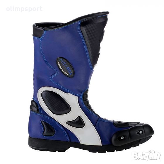 Ботуши за мотор 669 ​Размер 40 Цвят Черен/Син Състав 100% естествена кожа, снимка 1