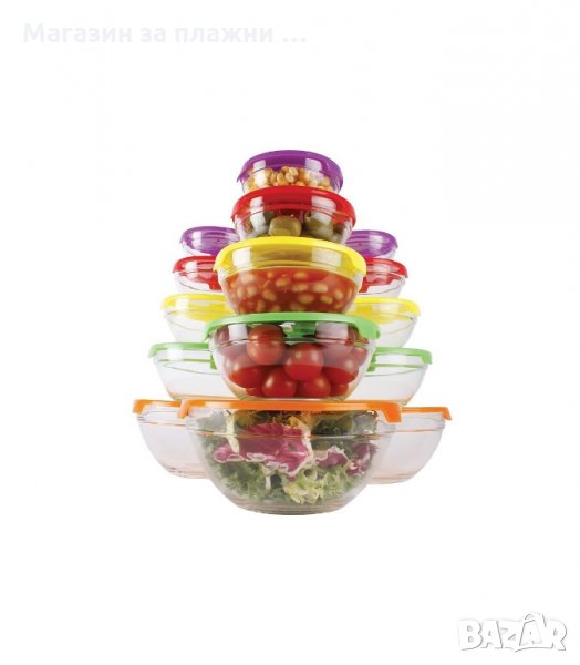 КОМПЛЕКТ КУПИ 5 БР, СТЪКЛЕНИ С КАПАК ПРОТИВ ПРОТИЧАНЕ - код 1690, снимка 1