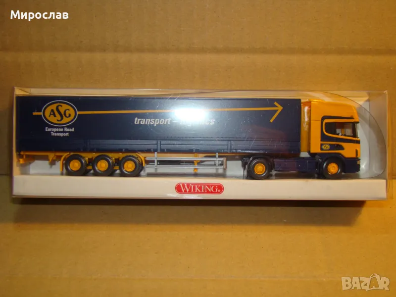 WIKING H0 1/87 SCANIA ТИР КАМИОН МОДЕЛ КОЛИЧКА КОЛИЧКА, снимка 1