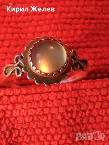 СТАРИНЕН СКЪПОЦЕНЕН СРЕБРЕН АР НУВО ПРЪСТЕН ВИСОКА ПРОБА СРЕБРО с РЪЧНО ШЛИФОВАН ЛУНЕН КАМЪК 38285, снимка 13 - Антикварни и старинни предмети - 40920500