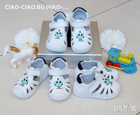 №19-24, Бебешки сандали от Естествена кожа, бели с бухалче BUBBLE KIDS, снимка 5 - Детски сандали и чехли - 41266266