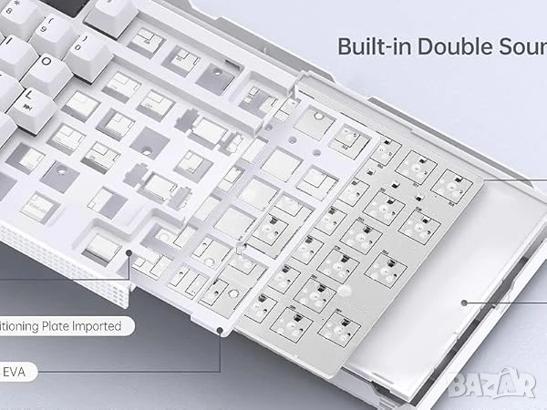 Механична гейминг клавиатура KEMOVE K98SE с ретро стил, подсветка и солидна изработка, снимка 7 - Клавиатури и мишки - 51270503