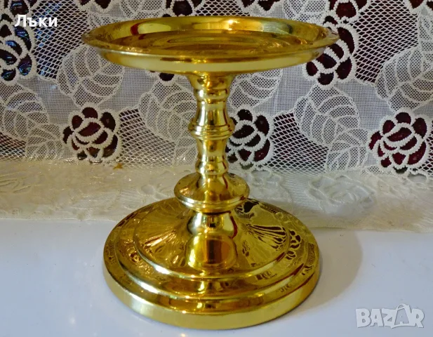 Позлатен свещник PartyLite,24k Gold. , снимка 8 - Антикварни и старинни предмети - 56348721