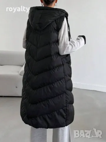 Дълъг дамски елек със силиконова вата Различни цветове , снимка 10 - Елеци - 49269295