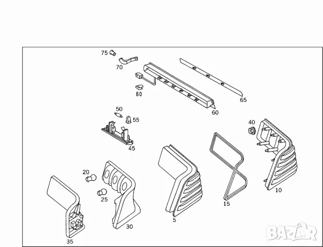 Mercedes SL R129 - Щипка за задна крушка 1298200577, снимка 3 - Части - 47881111