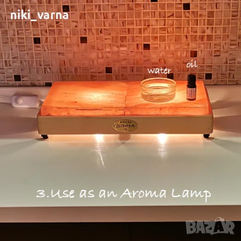 Хималайска солна лампа с димер, снимка 3 - Настолни лампи - 50887002