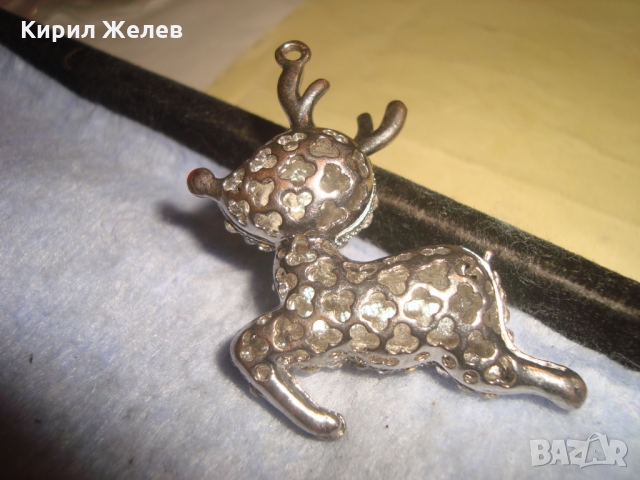 СКЪПОЦЕННО ЕЛЕНЧЕ АЖУРЕН АРТ ФИГУРАЛЕН МЕДАЛЬОН с ИНКРУСТИРАНИ КРИСТАЛИ 80941, снимка 2 - Колиета, медальони, синджири - 36107292