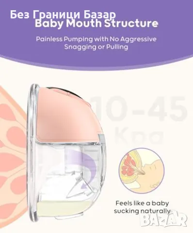 Нова Електрическа помпа за кърма Hands-Free S32, 4 режима, 9 нива, 1 брой, снимка 2 - Помпи за кърма - 47371364