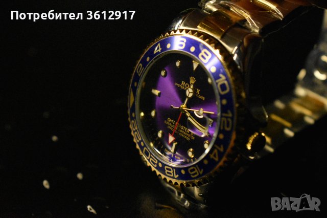 Rolex Oyster Perpetual Date GMT-Master II - Златно-Сребърен с Лилаво, снимка 2 - Мъжки - 42369081