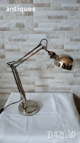 Никелирана настолна лампа за бюро, снимка 8 - Антикварни и старинни предмети - 34443241
