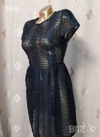 Zara M Черна дантелена рокля , снимка 2 - Рокли - 44428425
