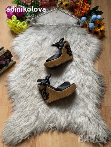 Сандали на платформа с кожени елементи, снимка 1