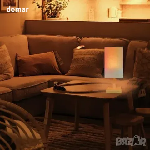 Безжива лампа с RGB E14, акумулаторна, дистанционно, таймер и димер, снимка 4 - Лампи за таван - 55933511