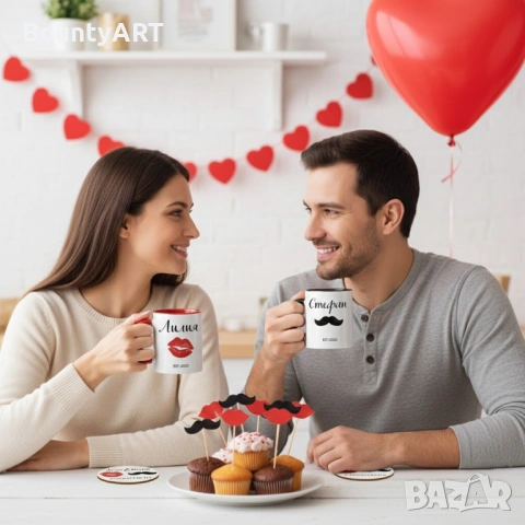 Подарък за Св.Валентин. Персонализиран комплект за двама, снимка 2 - Романтични подаръци - 53221820