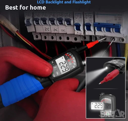  Цифров мултицет тип писалка-2-полюсен с LCD дисплей и фенерче , снимка 4 - Други инструменти - 50711014