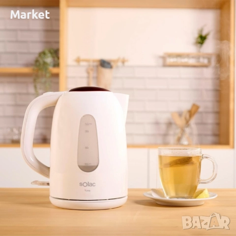 Електрическа кана Solac Yuna, 2200W, 1.7L, резервоар без BPA, автоматично изключване, снимка 5 - Кани - 51812000