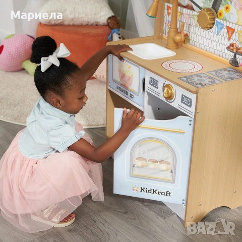 KidKraft Дървена кухня за игра със светлини и звуци, снимка 12 - Образователни игри - 53859750