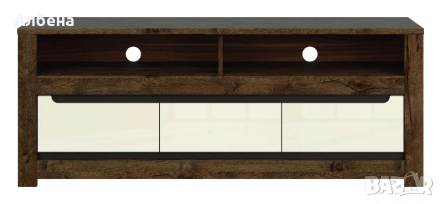 ТВ шкаф RUSO RTV3S – Корпус дъб април / Фронт перлен лак