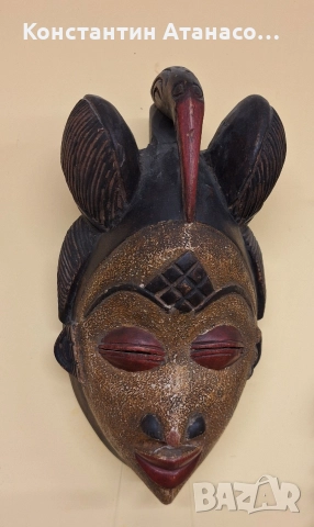 Стара дървена маска от племето Пуно, снимка 5 - Антикварни и старинни предмети - 52851012